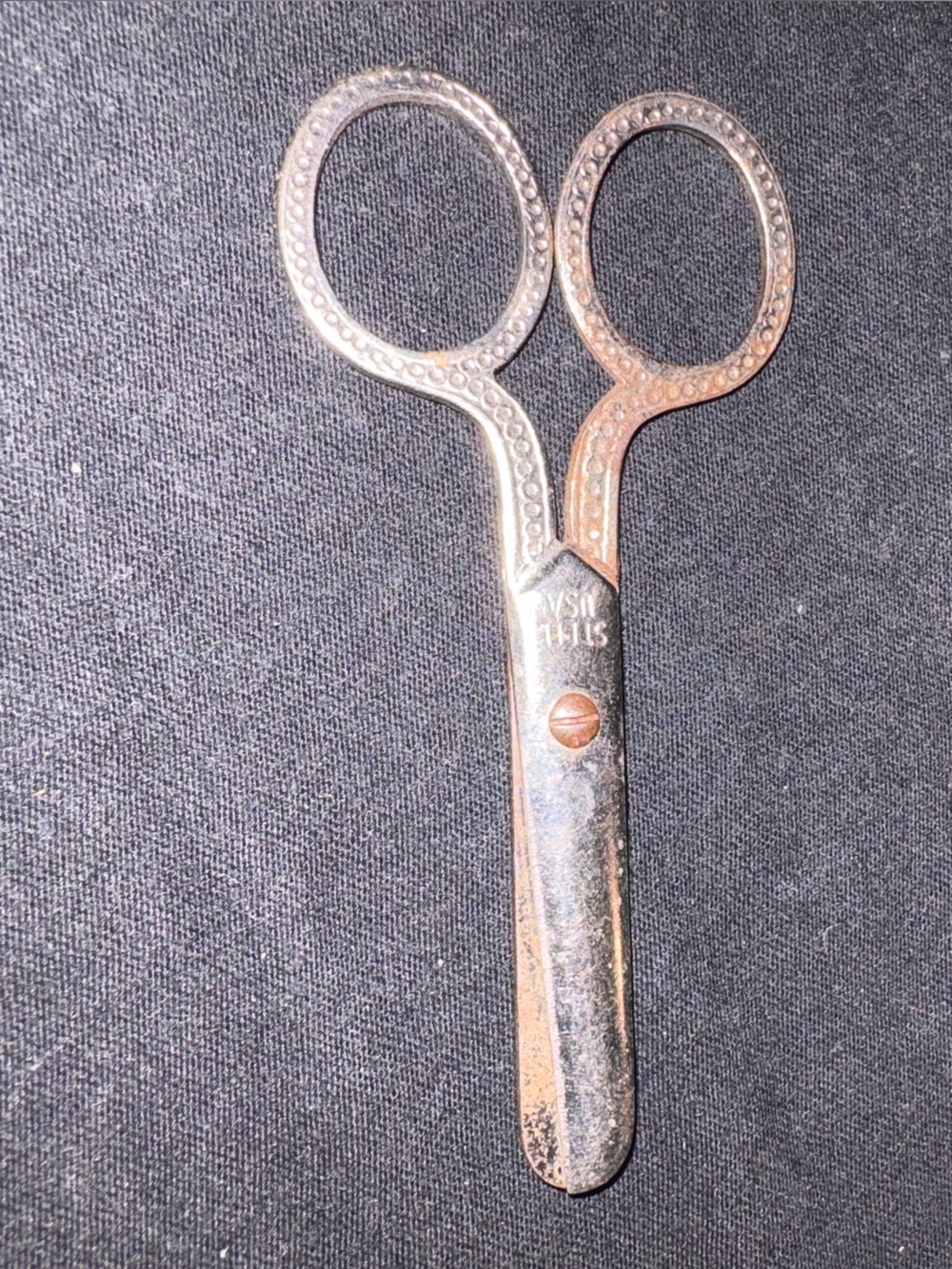 Vintage Ornate Stainless Steel Scissors - Silver Tone